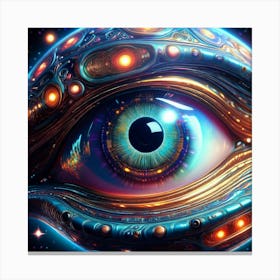 Firefly Alien Eye Reflecting A Ufo In Cosmic Wonder 13371 (2) Canvas Print