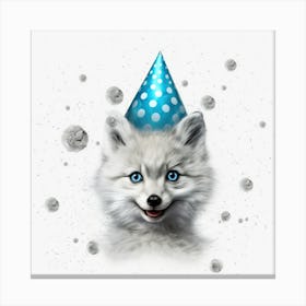 Fox In A Party Hat Canvas Print