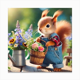 Garden Squirrel Canvas Print