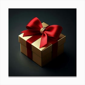 Gift Box With Red Ribbon 1 Canvas Print