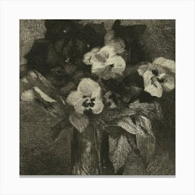 Pansies In A Vase Canvas Print