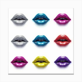 Colorful Lips Canvas Print