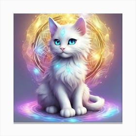 White Cat With Blue Eyes 3 Canvas Print