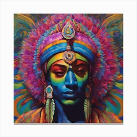 Psychedelic Tribal Woman Canvas Print