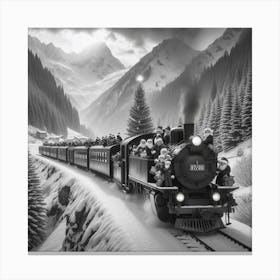 Train In The Snow Canvas Print