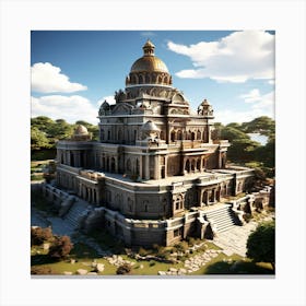 Minecraft Temple art print Canvas Print