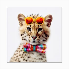 Cheetah Wearing Sunglasses Canvas Print