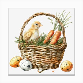 Chick In Basket Lienzo