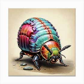 Colorful Insect Illustration Pill Bug 16 Art Print 0 Canvas Print