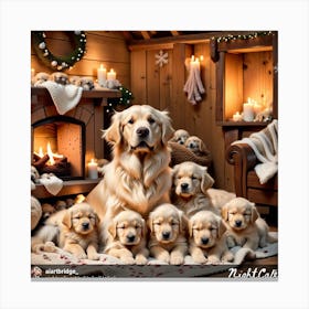 Golden Retriever Puppies Canvas Print