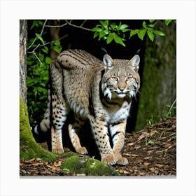 Bobcat Feline Wildcat Predator Carnivore Mammal Fur Spotted Agile Solitary Stealthy Prowl Canvas Print
