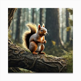 Squirrel In The Forest 86 Canvas Print