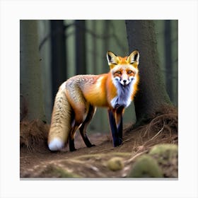 Fox In The Forest 15 Canvas Print