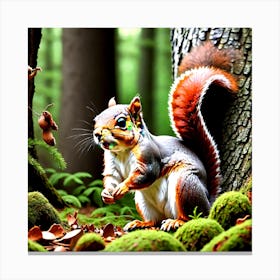 Squirrel In The Forest 141 Canvas Print