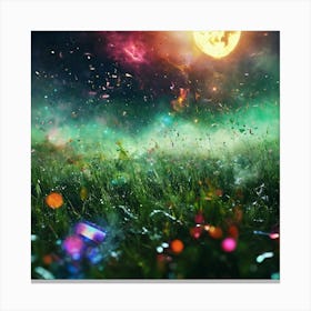 Full Moon In The Grass Canvas Print