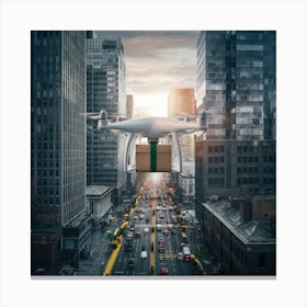 Drone Delivery In The City Canvas Print