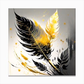 Gold Feathers 2 Canvas Print