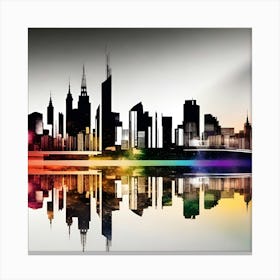 Rainbow City Skyline 3 Canvas Print