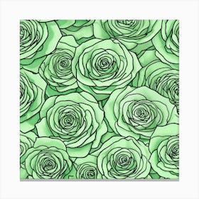 Green Roses 7 Canvas Print