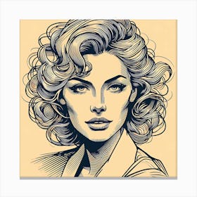 Woman With Curly Hair Canvas Print