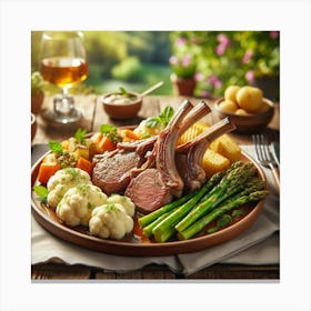 Roasted Lamb With Vegetables Canvas Print