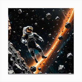 Through Asteroid Belts and Star Fields: The Astronaut’s Path Canvas Print