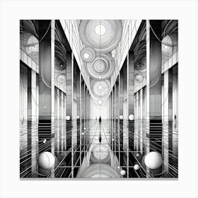 Room With Spheres Canvas Print