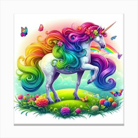 Unicorn Rainbow 3 Canvas Print