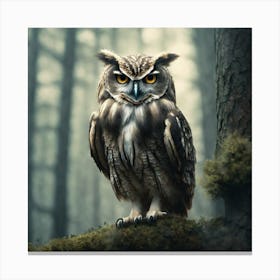 Owl In The Forest 65 Canvas Print