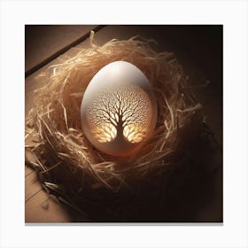 Easter Egg With Tree Canvas Print