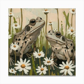 Frogs And Toads Fairycore Painting 4 Canvas Print
