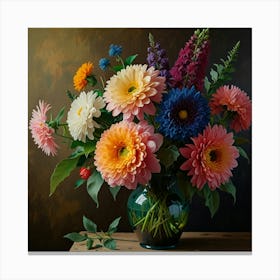 Dahlias Canvas Print