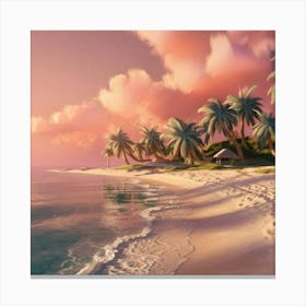 Sunset At The Beach Canvas Print