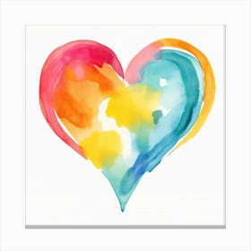 Heart Watercolor Painting Canvas Print