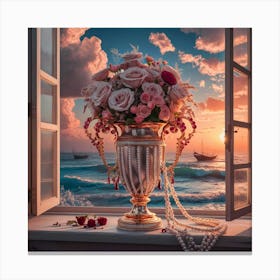 Sunset By The Window Canvas Print