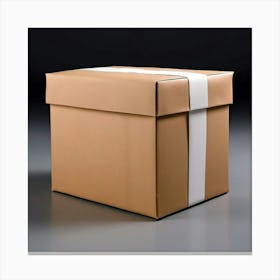 Mock Up Blank Box Parcel Cardboard Customizable Template Unprinted Clean Simple Minimalis (3) Canvas Print