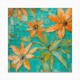 Mosaic Flower Painting Canvas Print