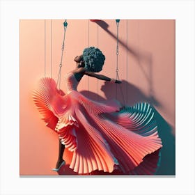 Woman Swinging On A Swing Canvas Print