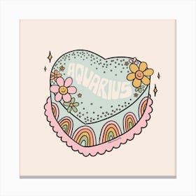 Aquarius Heart Cake Canvas Print