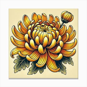 Tattoo Chrysanthemum 2 Canvas Print