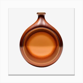 Brown flask On Black Background Canvas Print