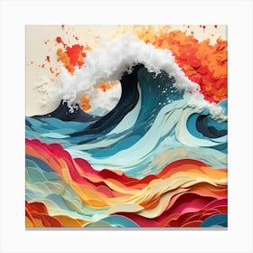 Paper Ocean Wave Canvas Print