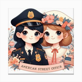 American Street Officer Canvas Print