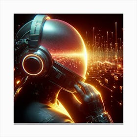 Futuristic Man With Headphones 1 Canvas Print