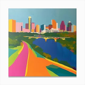 Abstract Travel Collection Austin Texas 3 Canvas Print