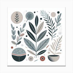 Scandinavian style, Bay leaf and rosemary 2 Canvas Print