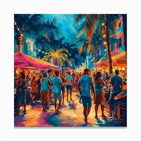 Miami Night Market Canvas Print