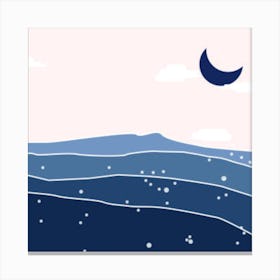 Moon Over The Sea Canvas Print