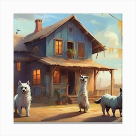 Llama House Canvas Print