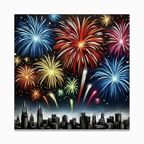 New Year Fireworks Canvas Print